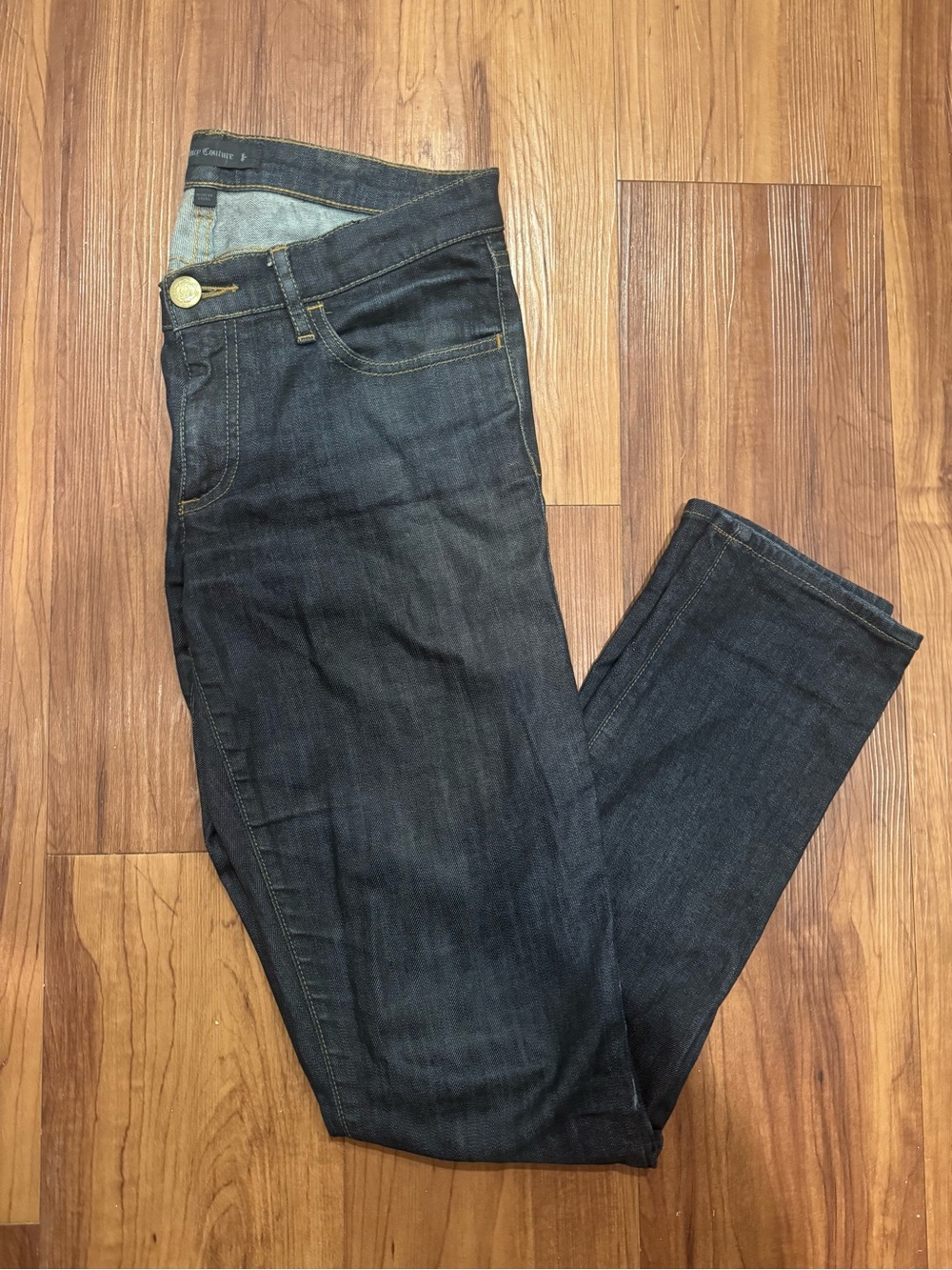 Juicy Couture womens Dark Blue Slim Straight Jeans